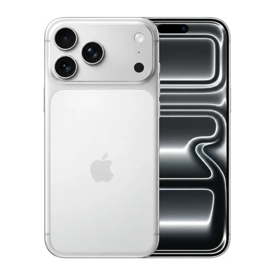 iPhone 17 Pro Max nuevo y sellado, Plata: ilustración del reverso