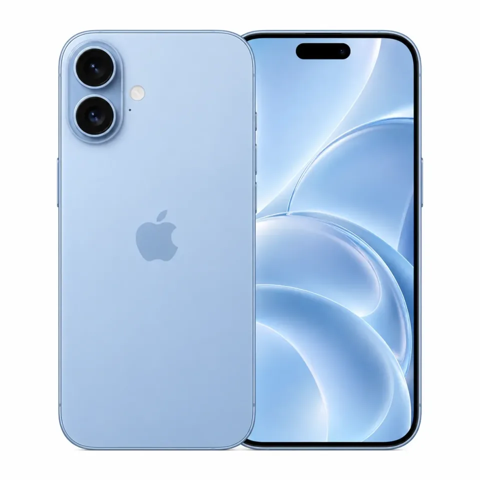 iPhone 17 nuevo y sellado, Azul neblina: ilustración del reverso